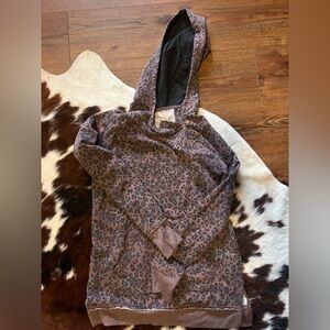 Maurices Brown and Black Animal Print Hoodie